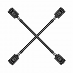 EasyToys Adjustable Restraint Cross Bar with Synthetic Leather Cuffs Black
