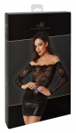 Noir Handmade Orgia Exclusive Black Lace & Wetlook Dress XL