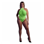 Shots Neon Body Halter Neck UV-Active Neon Pink Stretch Fit Lingerie