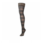 Kix'ies Lori Thigh-High Stockings D Grey - Classic Plaid, No-Slip Design