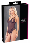 Cottelli Collection Semi-Transparent Lace Body S, Adjustable, Black