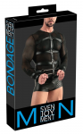 Svenjoyment Bondage Long Sleeve Powernet Shirt with Harness, M, Black