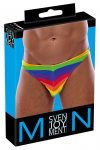 Svenjoyment Men's Thong Rainbow Stripe Comfort L, Stretch Fabric