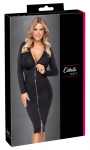 Cottelli PARTY Zip Front Dress Black XL - Elegant Stretch Knee-Length