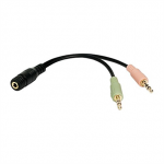 Logilink | Audio Adapter 3.5 Stereo 4-Pin Female to 2 x 3.5 Stereo Male | 4-pin 3.5 mm stereo jack | 2 x 3-pin stereo female soc