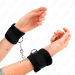 KINK Beginner Fur Wrist Cuffs Black 30x7 cm - Soft Adjustable Fastening