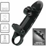 Romance MC64 Vibrating Extension Sleeve Black TPE Adjustable Ring