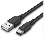 USB-C į USB 2.0 kabelis, 1 m, juodas