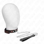 KINK Heart Detail Collar & Leash Set 65 cm - Elegant Black Vegan Leather