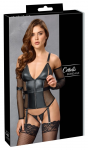Cottelli Bondage Basque XL - Matte & Mesh Set with Arm Accessories