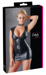 Cottelli Collection Wet Look Dress S Black with Front 2-Way Zip