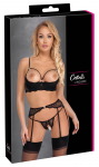 Cottelli Lingerie 3-Piece Shelf Bra Set Black Lace 80B/M Adjustable