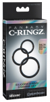 FCR Silicone 3 Ring Set Flexible Stamina Support - Black, 3 Sizes