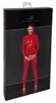 Noir Handmade Powerwetlook Red Jumpsuit XL with Front Zipper