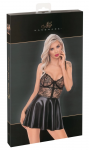 Noir Handmade Dress Lace S - Short Wet Look & Lace Dress, Size S