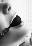 Ouch! Silicone Adjustable Ball Gag with Leather Strap - Universal Size