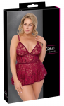Cottelli Curves Babydoll 3XL Red Lace Velvet Set Adjustable Straps