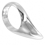 METAL HARD Steel Ring Teardrop 55mm - Hypoallergenic, Durable, Silver