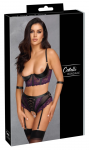 Cottelli Bondage Quarter Cup Set 85B/L Purple Lace & Black Accents