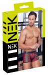 NEK Men's Matte Look Pants XL with Mesh and Stud Details, Red-Black