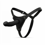 EasyToys Silicone Strap-On System - Adjustable Harness & Curved Model, Black