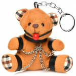 XR Brands Hooded Teddy Bear Keychain Brown - Novelty Bag Charm 4.2"