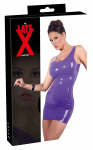 LateX Mini Dress Purple S - Sleeveless Fitted Latex Design