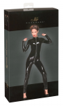 Noir Handmade Jumpsuit Zip S - Shiny Long Sleeve Bodysuit with Zippers