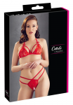 Cottelli Collection Lace Lingerie Set Red S - Halterneck, Strap Details
