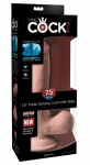 King Cock Plus 7.5'' Triple Density Model with Suction Cup, Beige