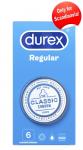 Durex Regular 6-Pack Natural Latex Transparent Condoms 56mm