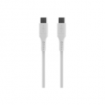 USB-C/USB-C kabelis su PD, 1,2 m, 60 W, baltas