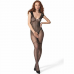 PASSION BS103 Black Bodystocking - One Size, Elegant Mesh Design
