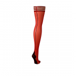 Kix'ies Monica Thigh-Highs Red D - Sheer Stockings with Black Seam