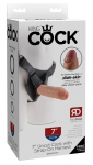 King Cock 7 Uncut Strap-On System Adjustable Harness 18cm Light Tone