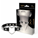 Coquette Chic Desire Vegan Leather Heart Choker Black 39cm