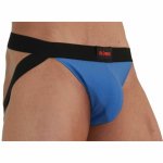 BURN Jockstrap Model 008 Blue/Black - Breathable Comfort, Size M