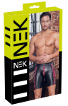 NEK Men's Matte Look Pants L with Red Stripes, Chains & Cargo Pocket