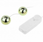 Baile Golden Vibrating Kegel Balls with Wired Remote, 3.2 cm, Gold