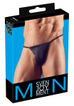 Cottelli Collection Mini String M Black - Sleek Shiny Men's Briefs