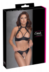 Cottelli Lingerie Shelf Bra Set Embroidered 75B/S Black & Gold Floral
