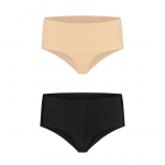 Bye Bra Invisible High Brief XL Double Pack Nude & Black Comfort Fit