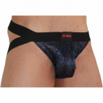 BURN Jockstrap 006 Shiny Blue/Black XL - Premium Comfort & Bold Design