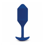 b-Vibe Vibrating Snug Plug 4 Navy - Weighted Silicone Plug XL