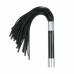 Kiotos Flogger with Metal Handle - Durable Faux Leather, Black, 45 cm
