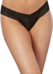 Dreamgirl Lace Thong Black - One Size, Delicate Mesh Design