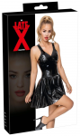 LateX Mini Dress Black M - Classic Flared Rubber Look, Size M