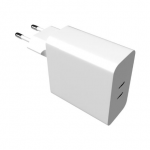 Fixed 2x USB-C, su PD, 65W, balta
