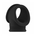 Shots No.48 Adjustable Ring with Scrotal Support TPE Black