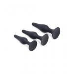 XR Brands Triple Spire Silicone Training Set 3-Piece Black Tapered Design